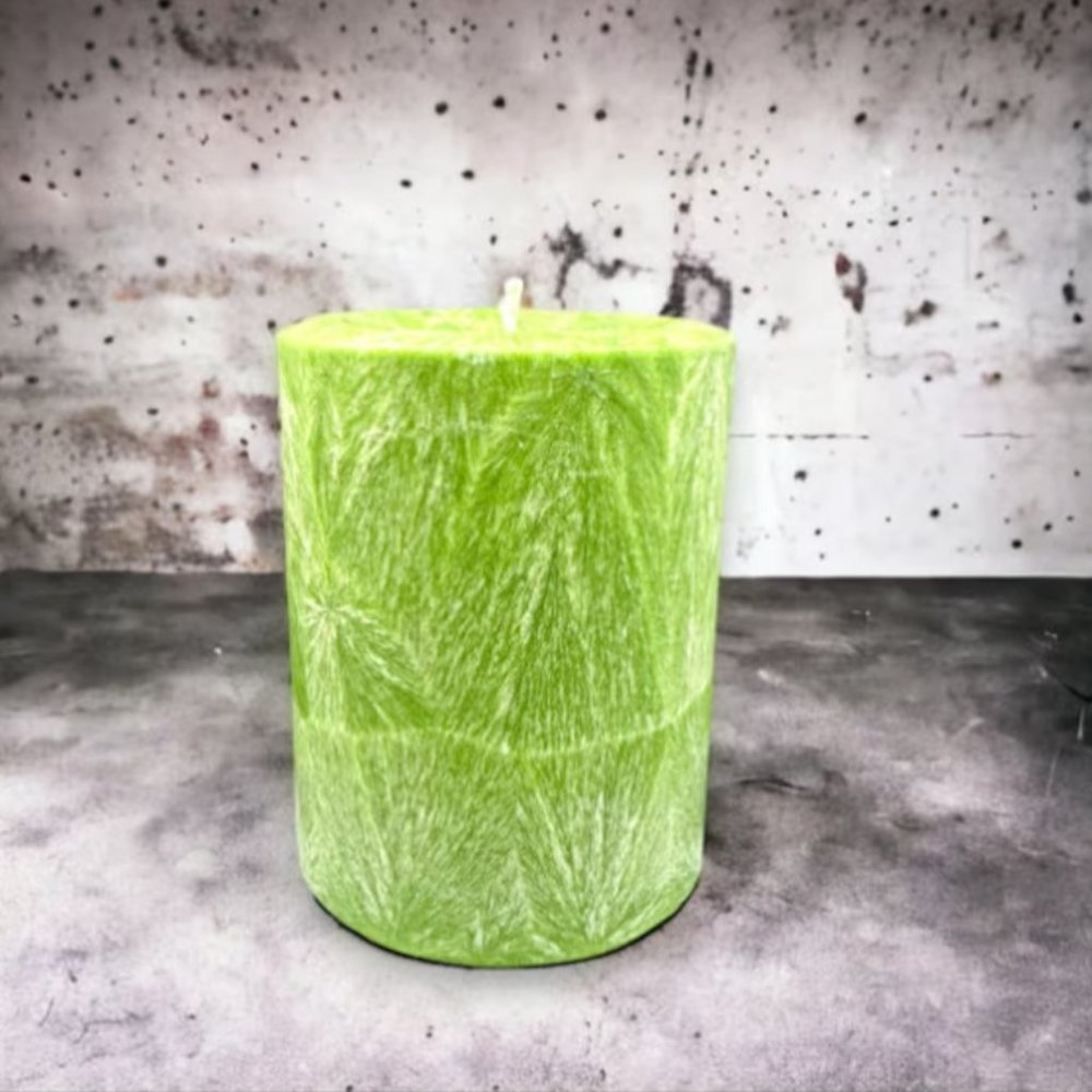 Individual 4 Inch Pillar Candle, Lime Green, Unscented